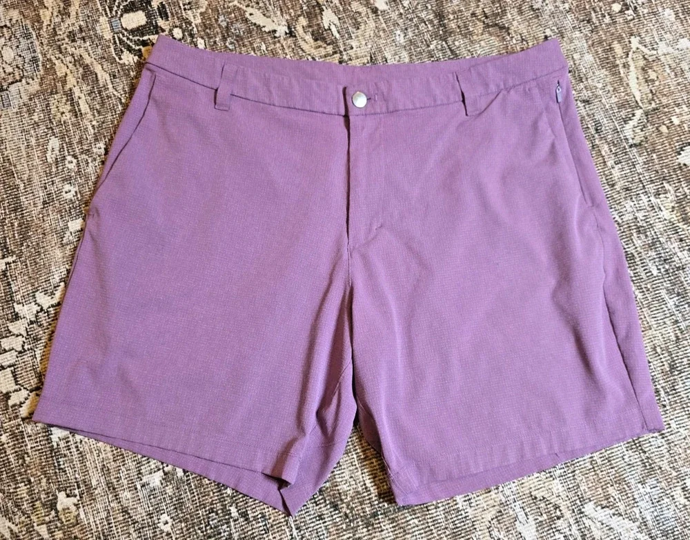 Lululemon Commission Shorts 36 Purple Classic Micro Check 7